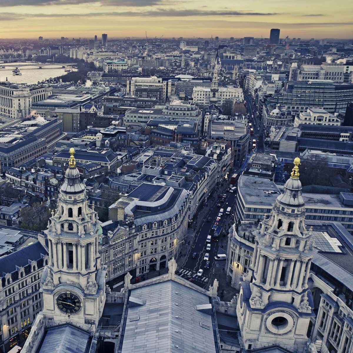 Photo over two towers in London